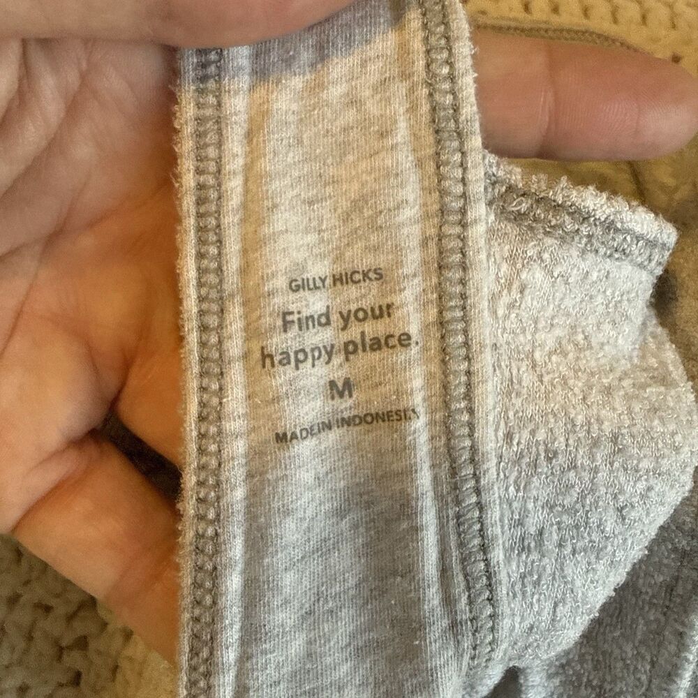 Gilly Hicks Sports Bra Longline Soft Tee Terry Cloth Feel Light Gray Size M - Picture 4 of 7